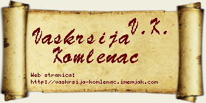 Vaskrsija Komlenac vizit kartica